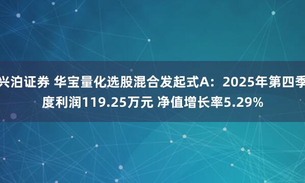 兴泊证券 华宝量化选股混合发起式A：2025年第四季度利润119.25万元 净值增长率5.29%