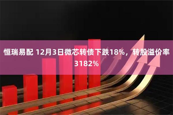 恒瑞易配 12月3日微芯转债下跌18%，转股溢价率3182%